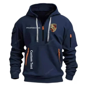 Porsche Half Zip Hoodie For Men, Gift For Him, Husband, Boyfriend - Marineblau CAR112021425558-4
