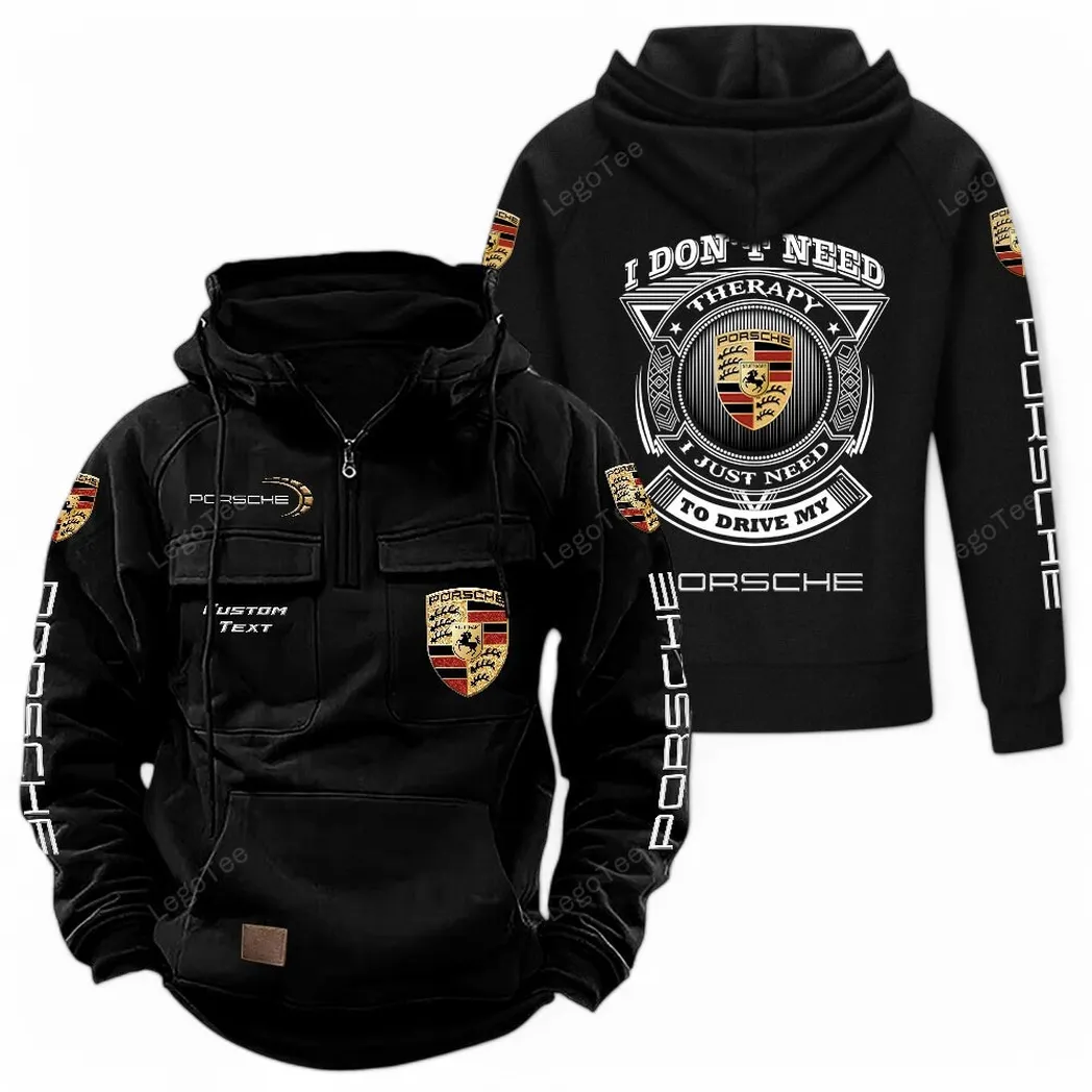 Porsche Tactical Quarter Zip Hoodie CAR106021525003 - Schwarz