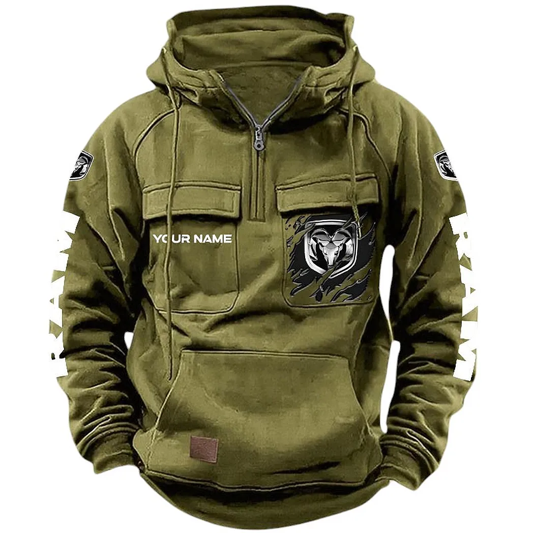 Ram Hoodie Reißverschluss Taktischer, All-Over-Print-Hoodie Ram CAR164022425170 - Olivgrün