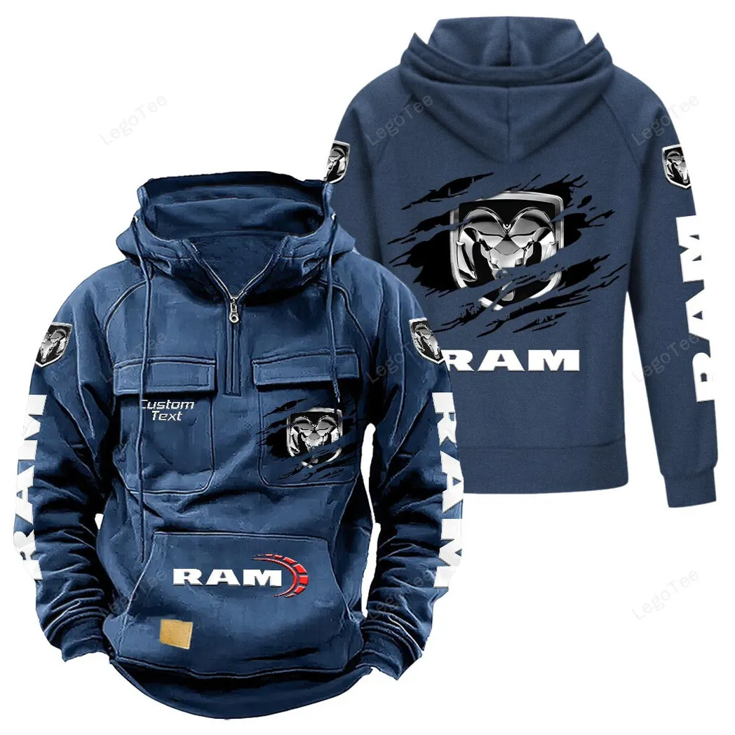 Ram Truck Hoodie Reißverschluss Taktischer, All-Over-Print-Hoodie Ram Truck - Dunkelblau CAR122021425017-3