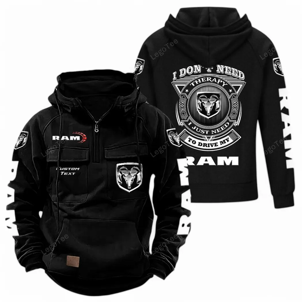 ram truck tactical quarter zip hoodie car106021525005 schwarz l3n3t