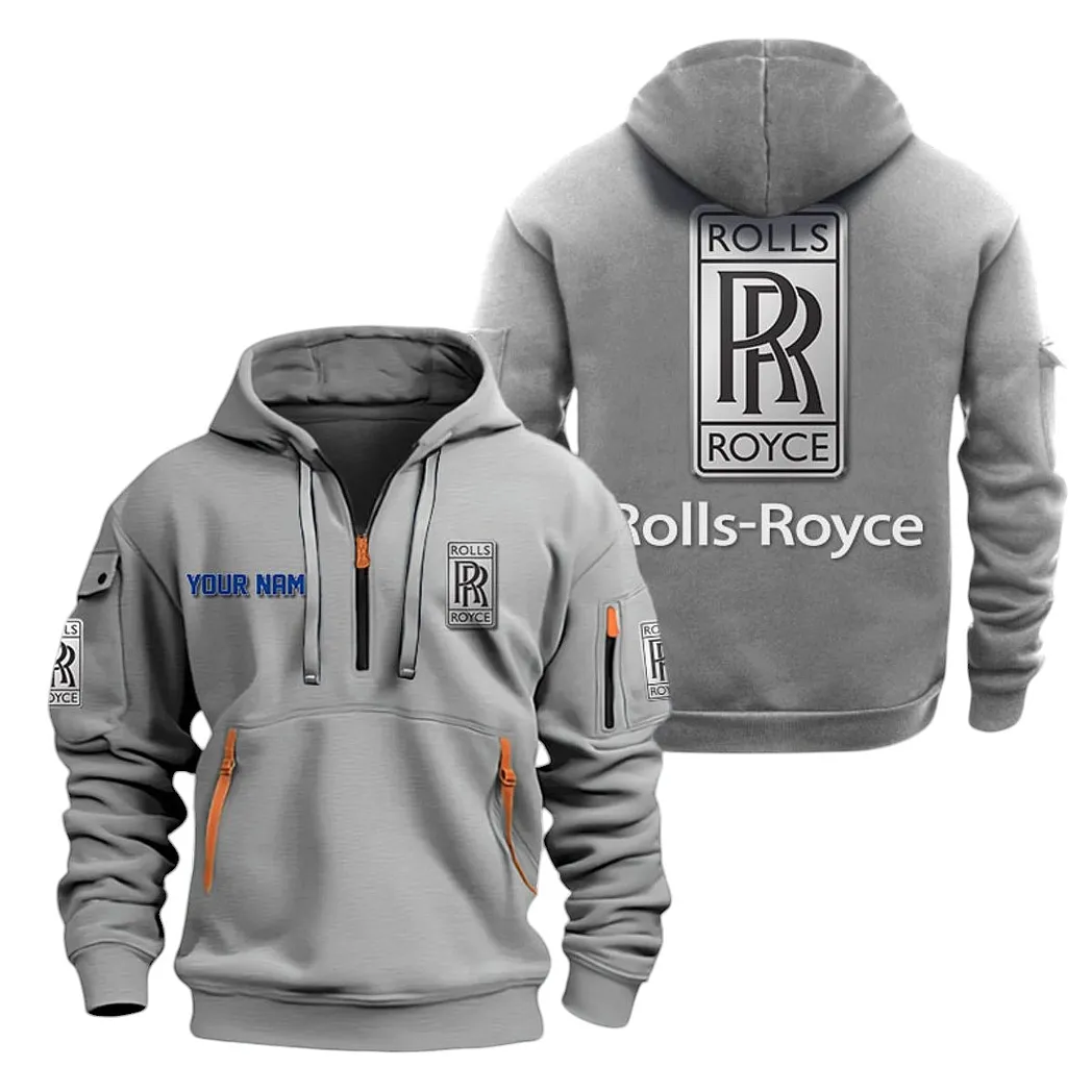 rolls royce half zip hoodie for men gift for rolls royce lovers car20022125697 grau cfq7f