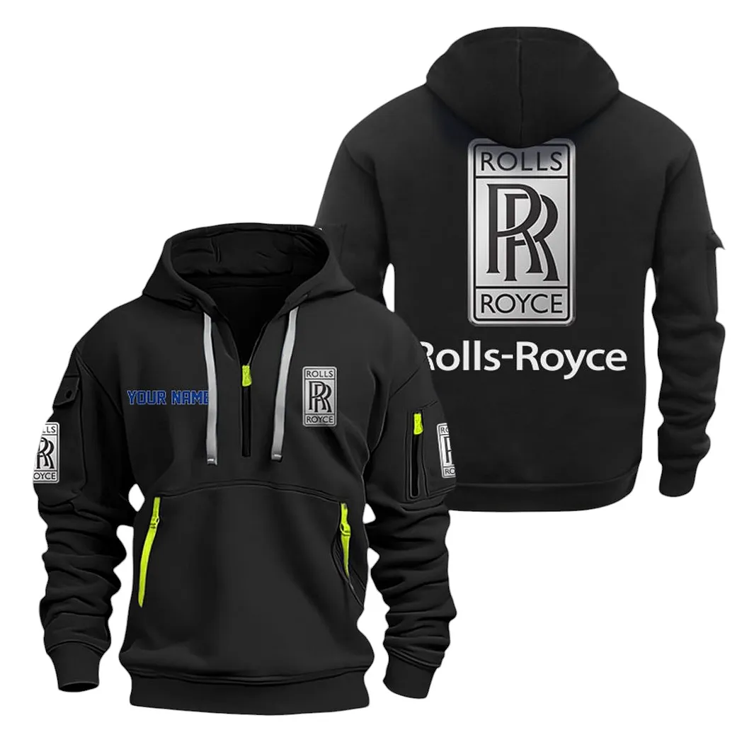 Rolls Royce Half Zip Hoodie For Men, Gift For Rolls Royce Lovers CAR20022125697 - Schwarz