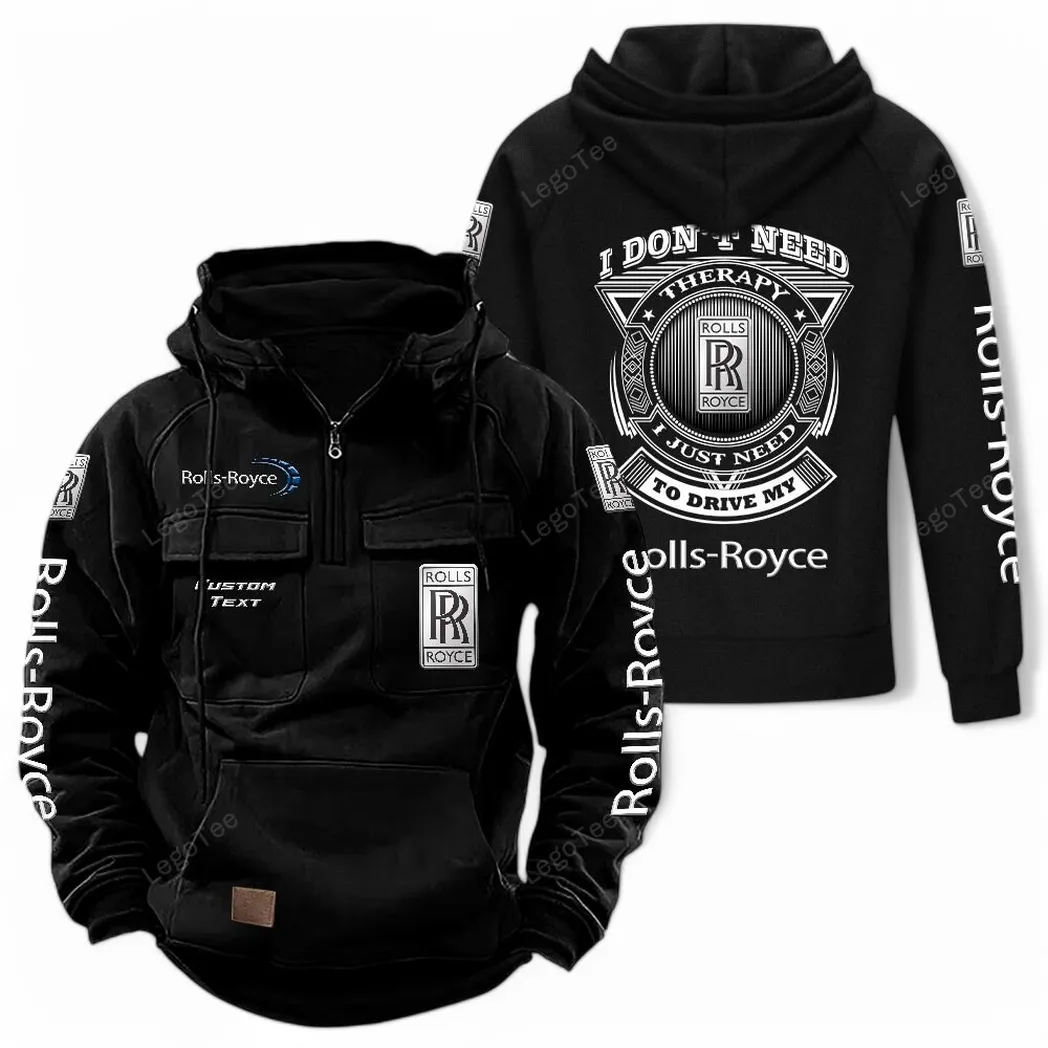 Rolls Royce Tactical Quarter Zip Hoodie CAR106021525022 - Schwarz