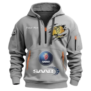 saab half zip hoodie car113021425829 best gift for him husband boyfriend grau ryoa5