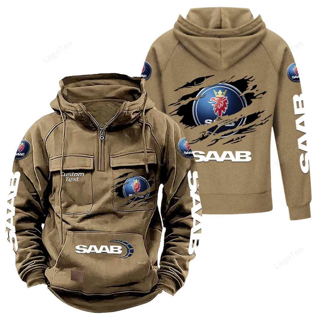 Saab Hoodie Reißverschluss Taktischer, All-Over-Print-Hoodie Saab - Khaki CAR122021425033-4