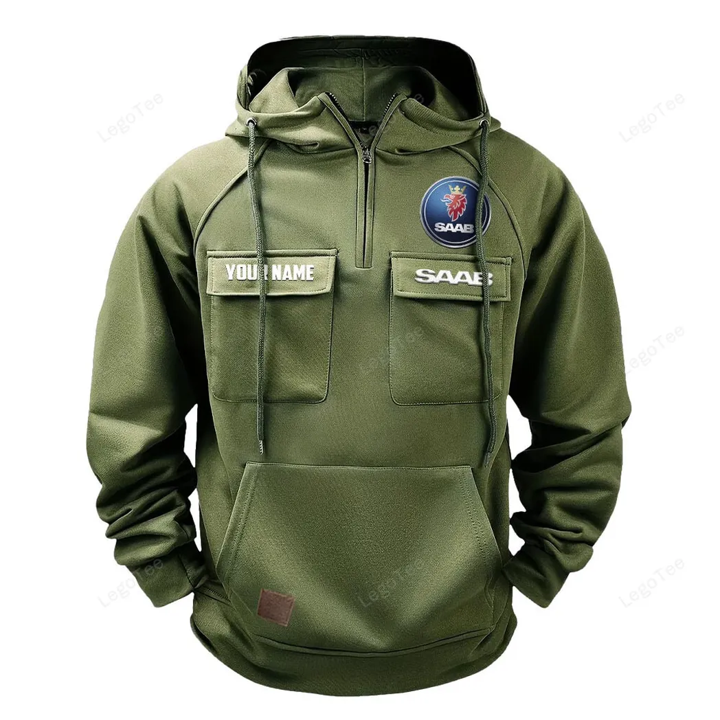 Saab Hoodie Reißverschluss Taktischer, All-Over-Print-Hoodie Saab - Olivgrün CAR109021425382-1