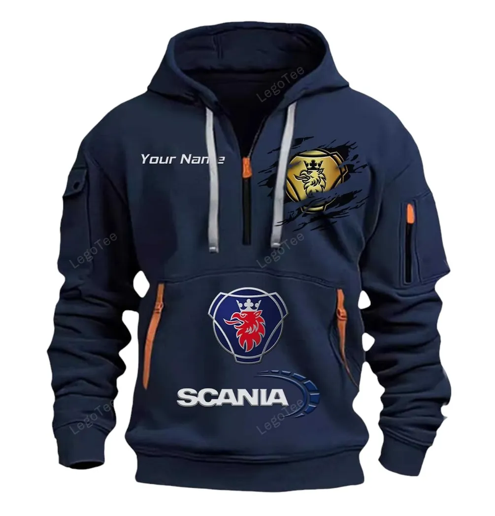 scania half zip hoodie car113021425836 best gift for him husband boyfriend marineblau