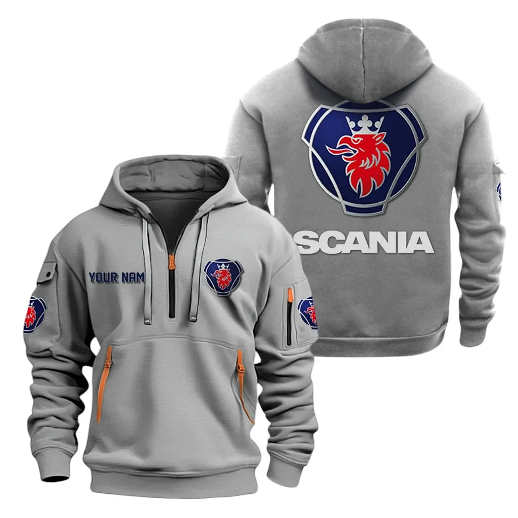 scania half zip hoodie for men gift for scania lovers car20022125693 grau 1dp8n