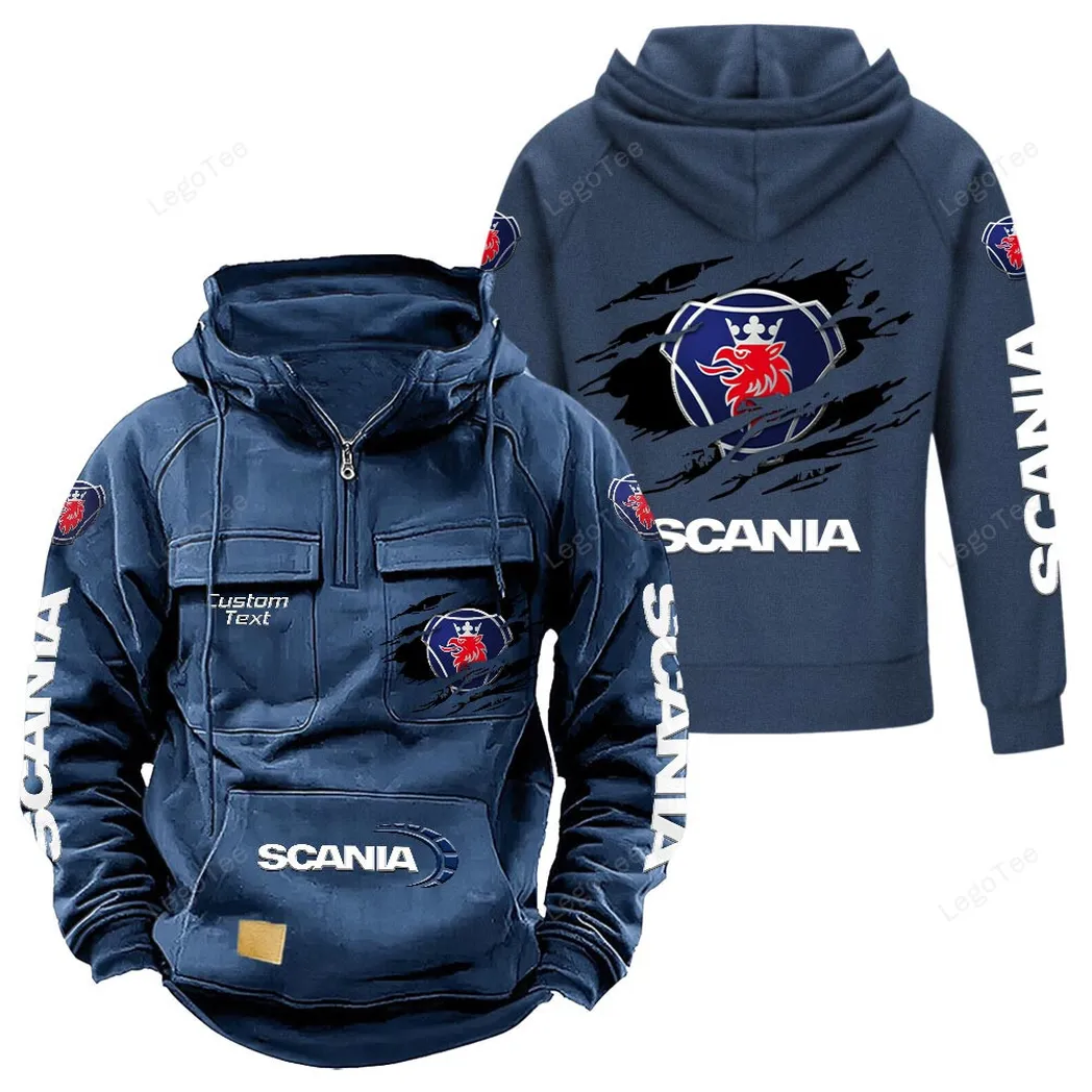 Scania Hoodie Reißverschluss Taktischer, All-Over-Print-Hoodie Scania - Dunkelblau CAR122021425029-3