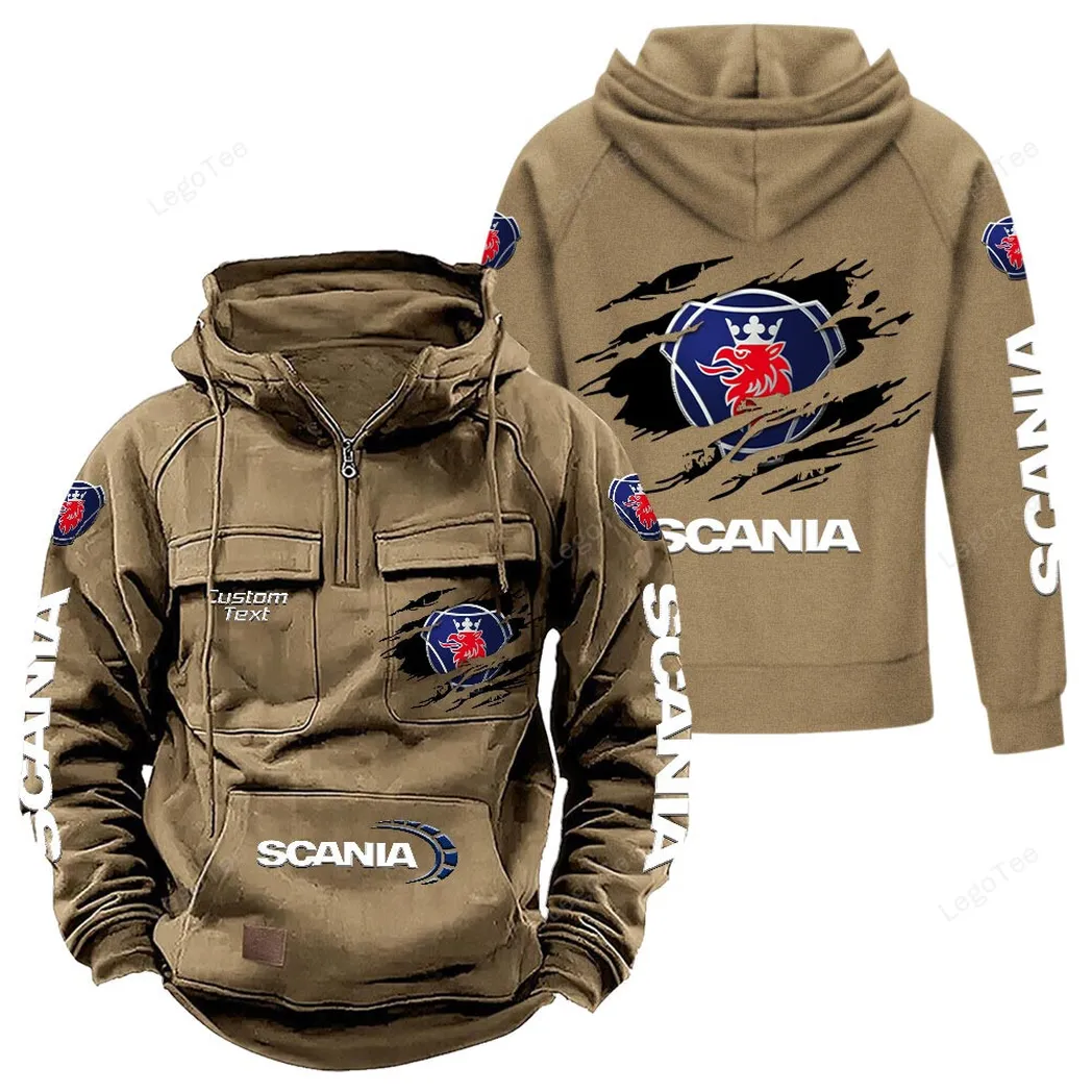 Scania Hoodie Reißverschluss Taktischer, All-Over-Print-Hoodie Scania - Khaki CAR122021425029-4