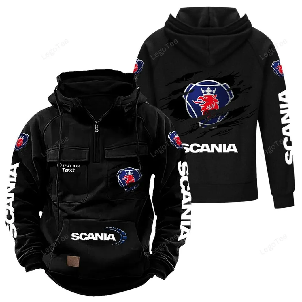 Scania Hoodie Reißverschluss Taktischer, All-Over-Print-Hoodie Scania - Schwarz CAR122021425029-2