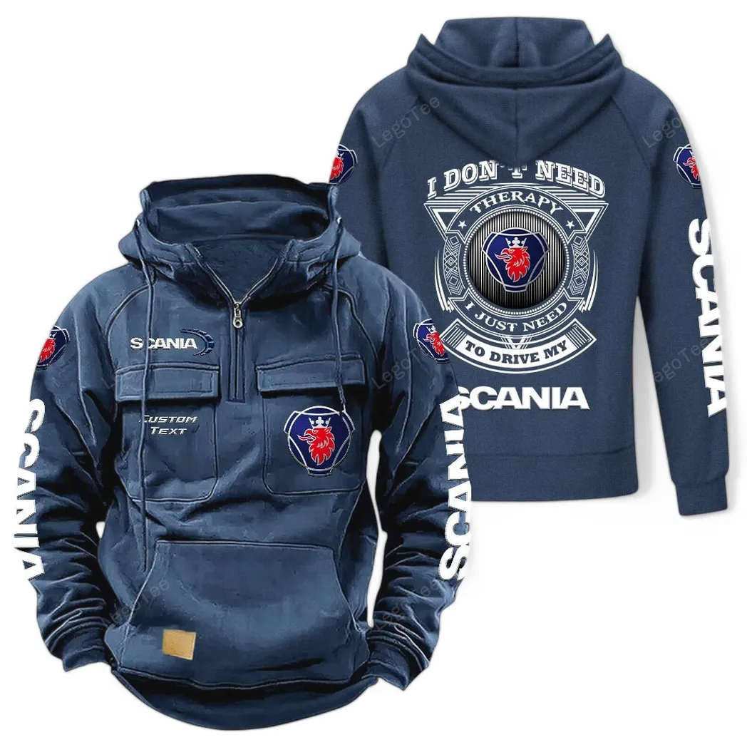 Scania Tactical Quarter Zip Hoodie CAR106021525043 - Dunkelblau