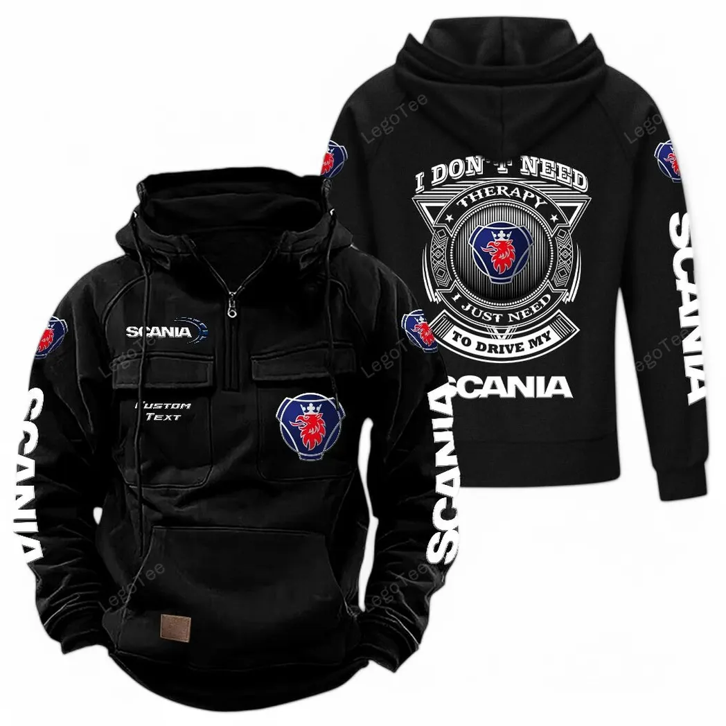 Scania Tactical Quarter Zip Hoodie CAR106021525043 - Schwarz