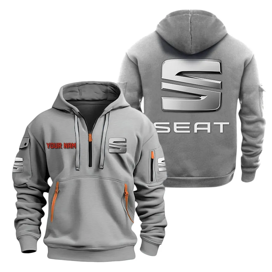 Seat Half Zip Hoodie For Men, Gift For Seat Lovers CAR20022125710 - Grau