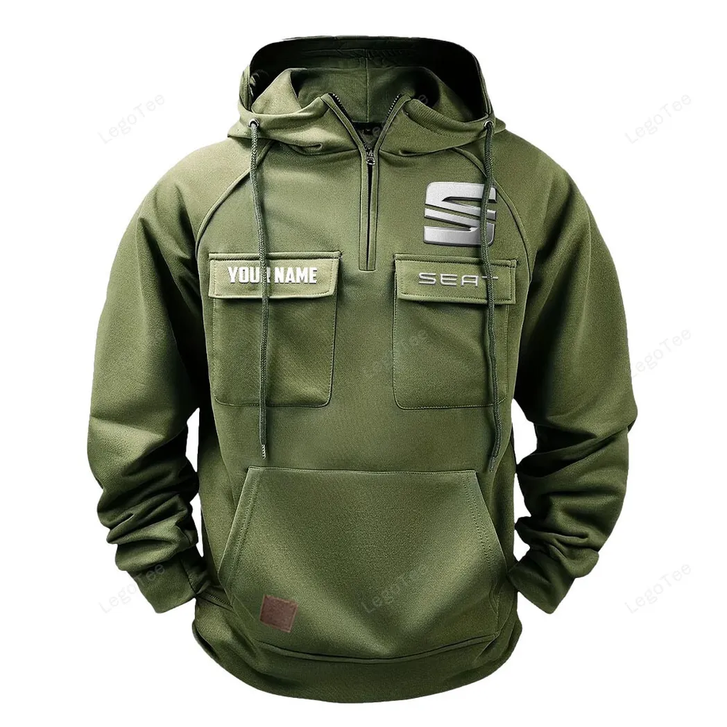 Seat Hoodie Reißverschluss Taktischer, All-Over-Print-Hoodie Seat - Olivgrün CAR109021425383-1