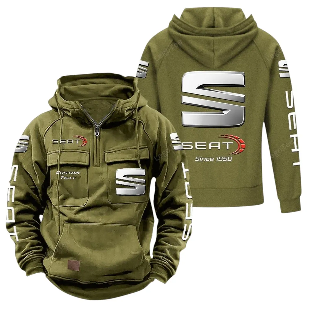 Seat Hoodie Reißverschluss Taktischer, All-Over-Print-Hoodie Seat - Olivgrün CAR96021425682-1