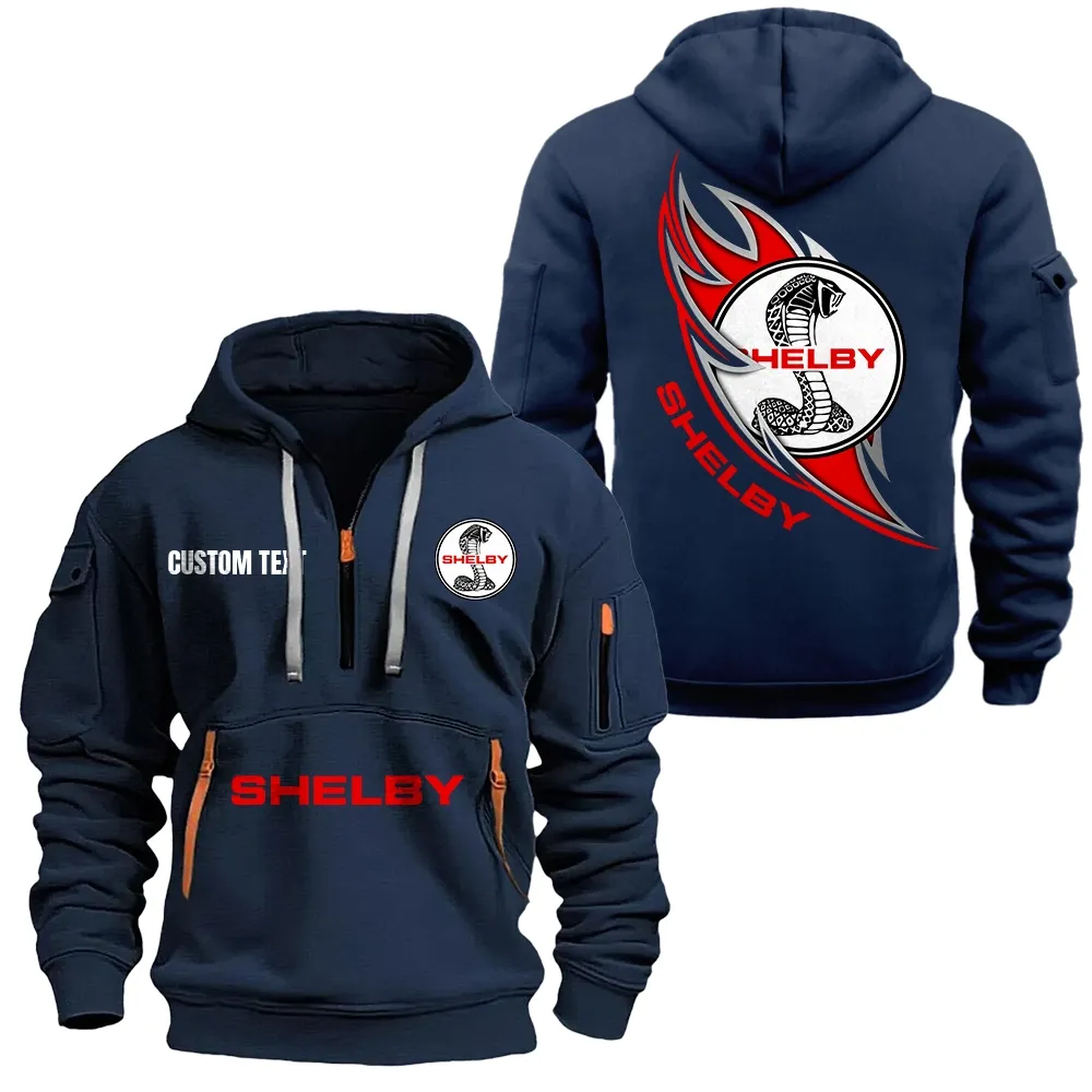 Shelby Hoodie Reißverschluss CAR1701112174, CAR Kapuzenpullover mit Allover-Druck - Marineblau