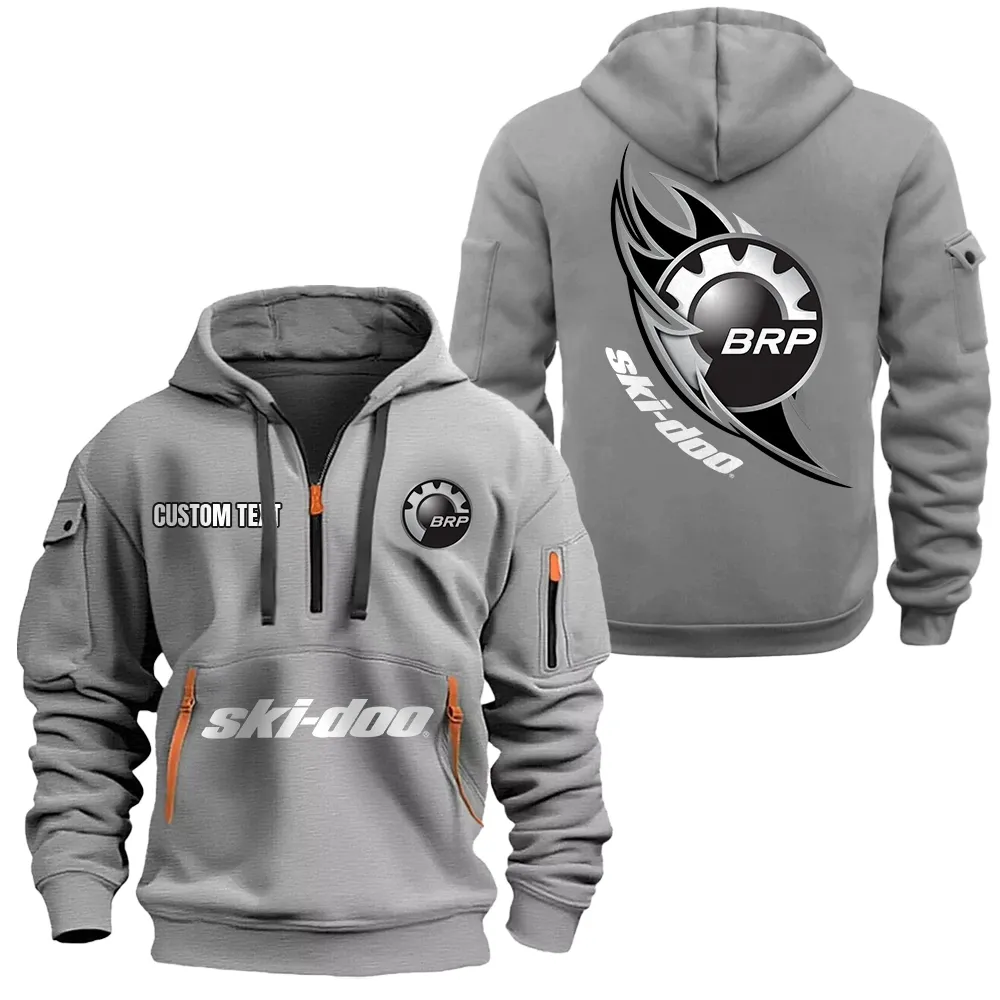 Ski Doo Hoodie Reißverschluss CAR1701112176, CAR Kapuzenpullover mit Allover-Druck - Grau