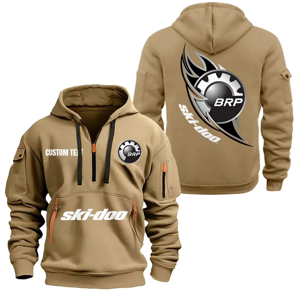 Ski Doo Hoodie Reißverschluss CAR1701112176, CAR Kapuzenpullover mit Allover-Druck - Khaki