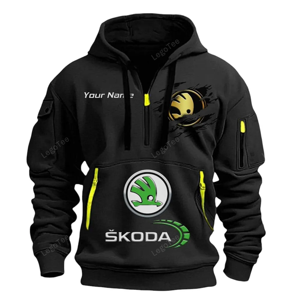 skoda half zip hoodie car113021425827 best gift for him husband boyfriend schwarz rdktr