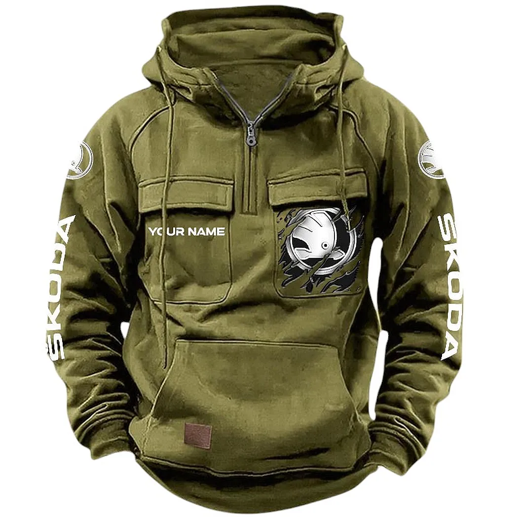 skoda hoodie reiverschluss taktischer all over print hoodie skoda car164022425160 olivgrn