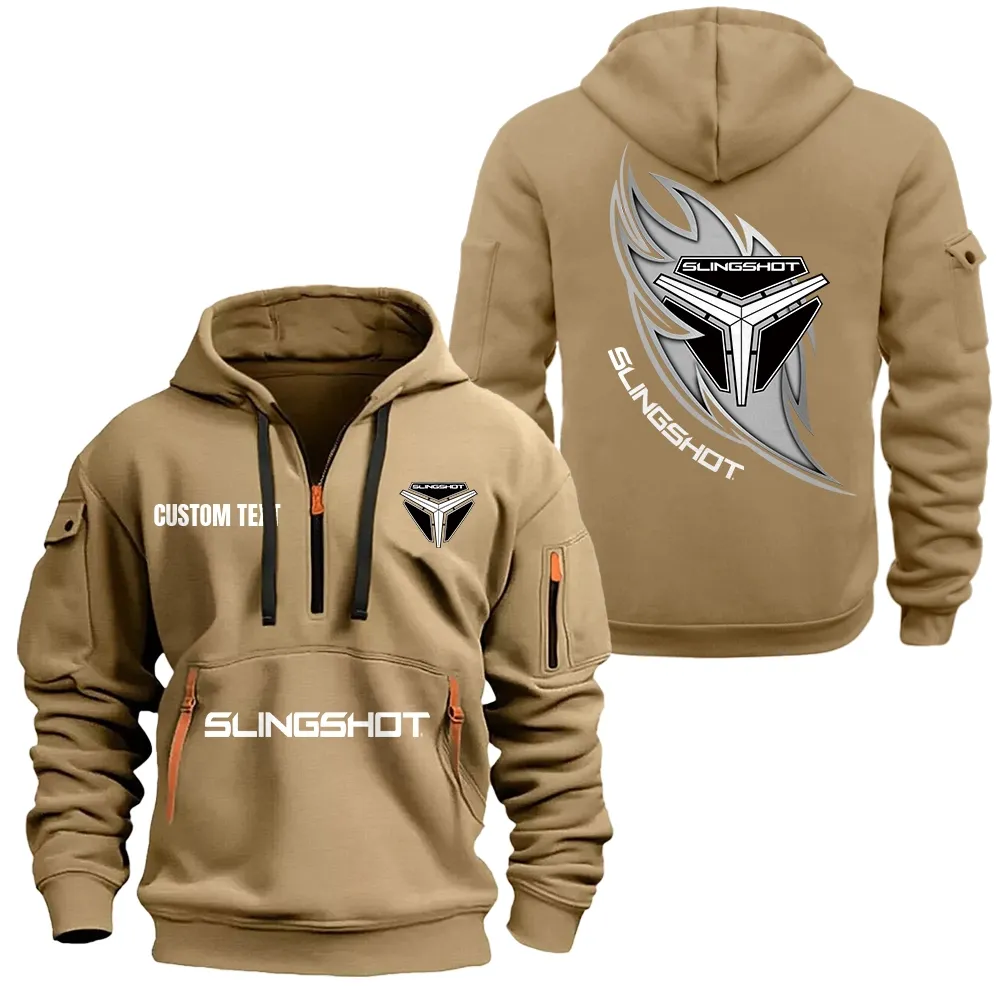 Slingshort Hoodie Reißverschluss CAR1701112178, CAR Kapuzenpullover mit Allover-Druck - Khaki