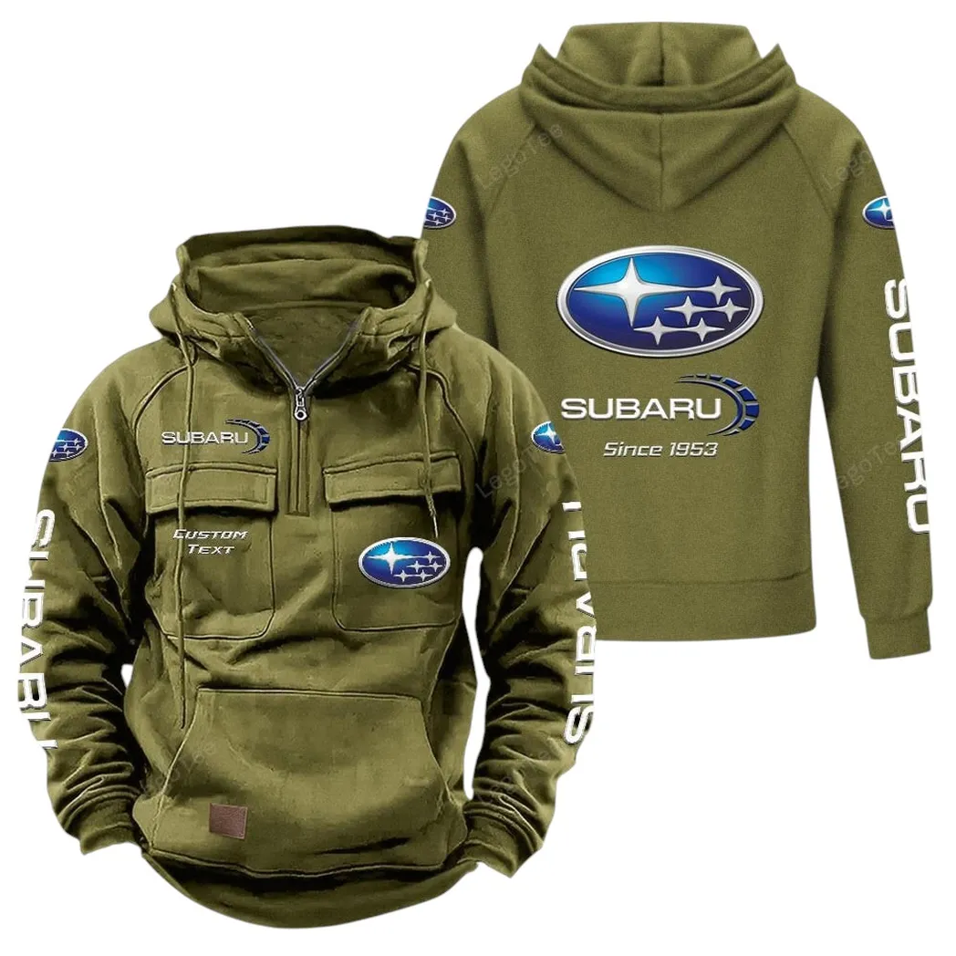 Subaru Hoodie Reißverschluss Taktischer, All-Over-Print-Hoodie Subaru - Olivgrün CAR96021425677-1