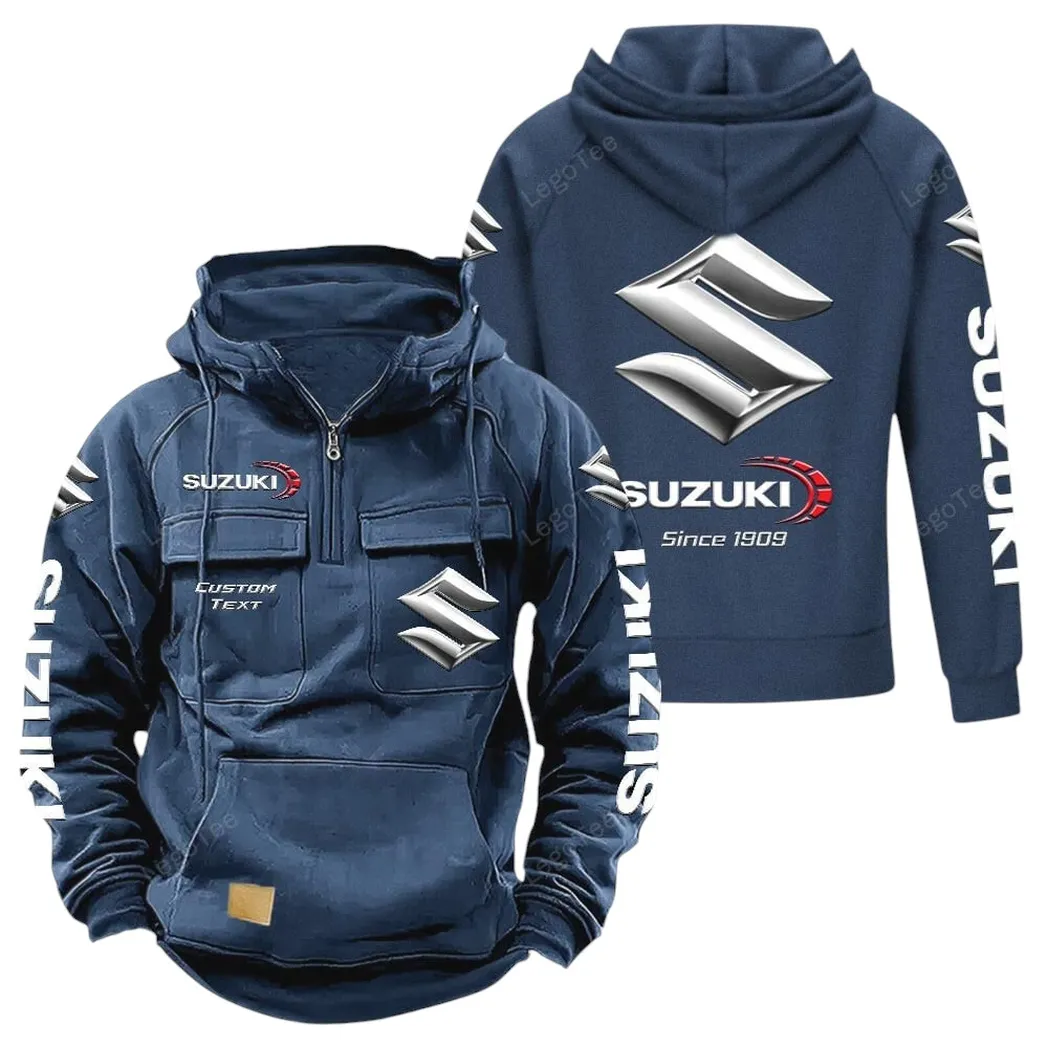 Suzuki Hoodie Reißverschluss Taktischer, All-Over-Print-Hoodie Suzuki - Dunkelblau CAR96021425711-3