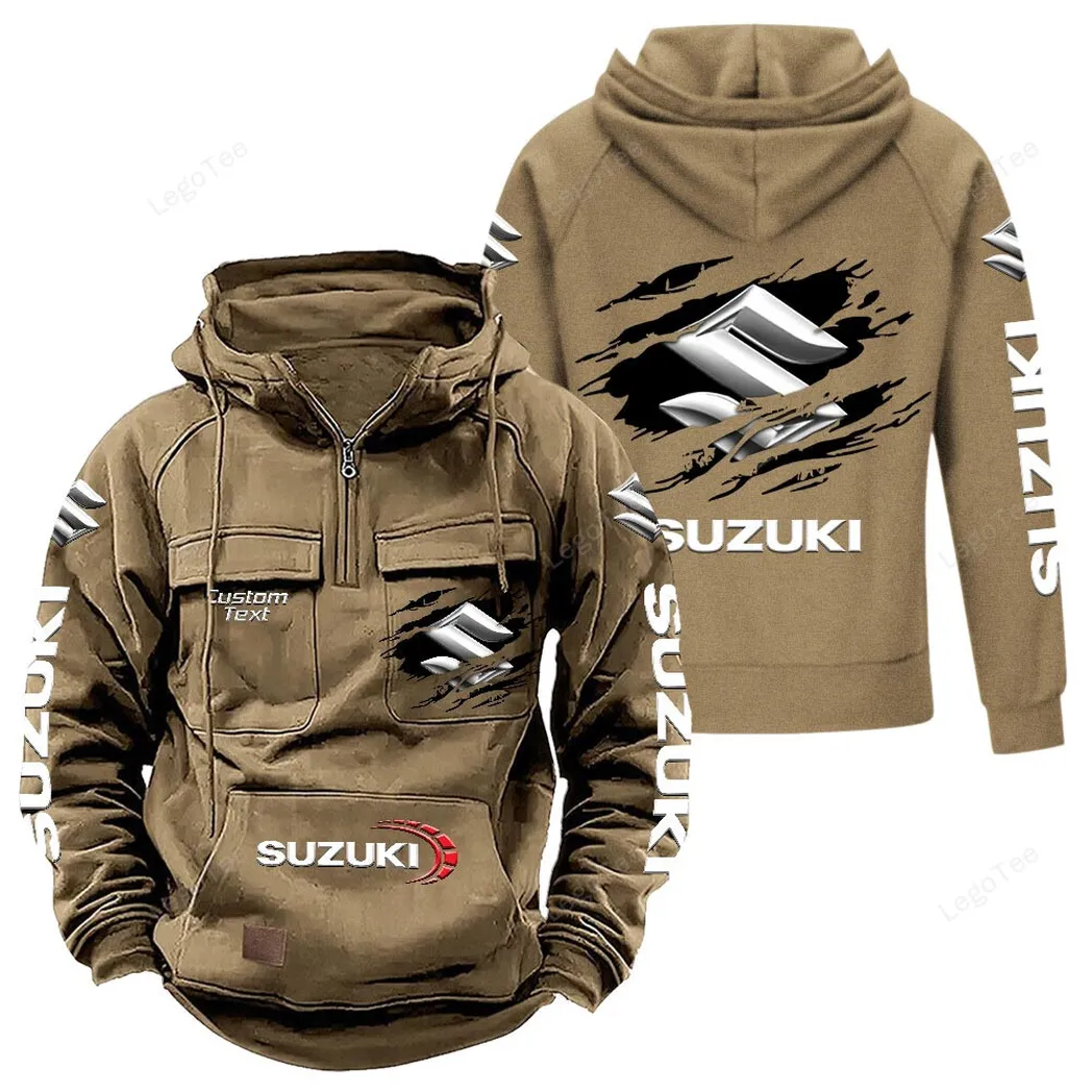 Suzuki Hoodie Reißverschluss Taktischer, All-Over-Print-Hoodie Suzuki - Khaki CAR122021425058-4