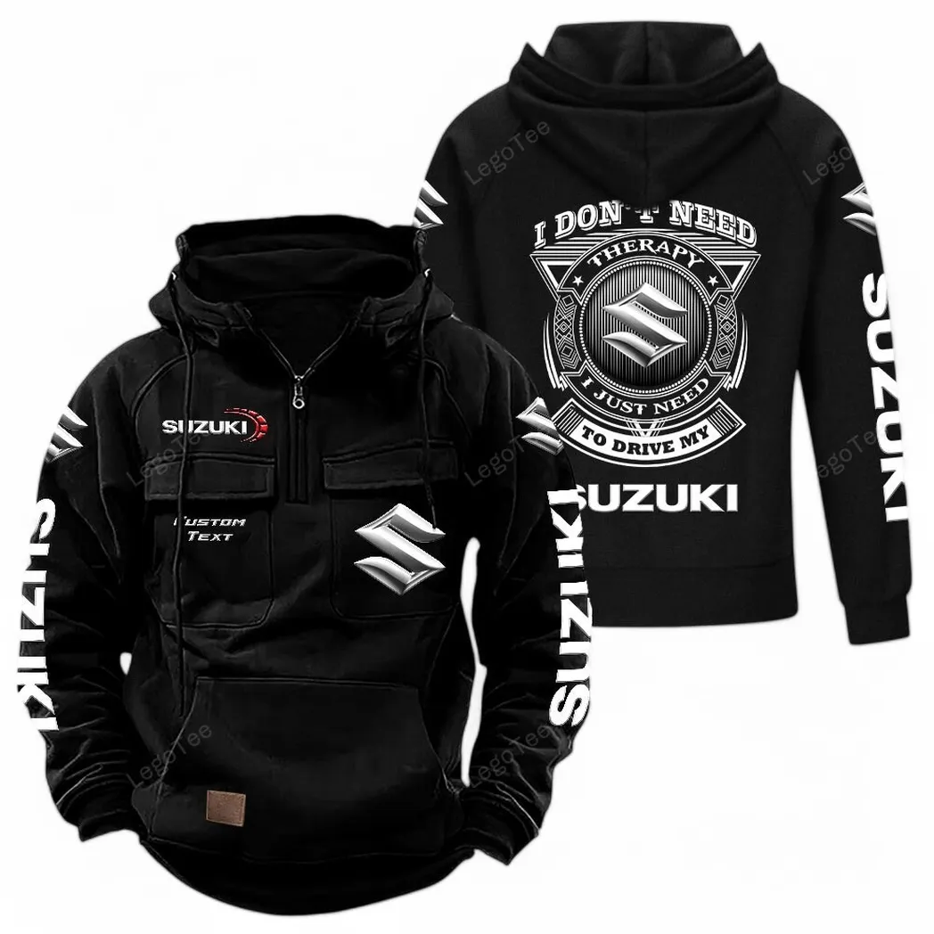 Suzuki Tactical Quarter Zip Hoodie CAR106021525025 - Schwarz