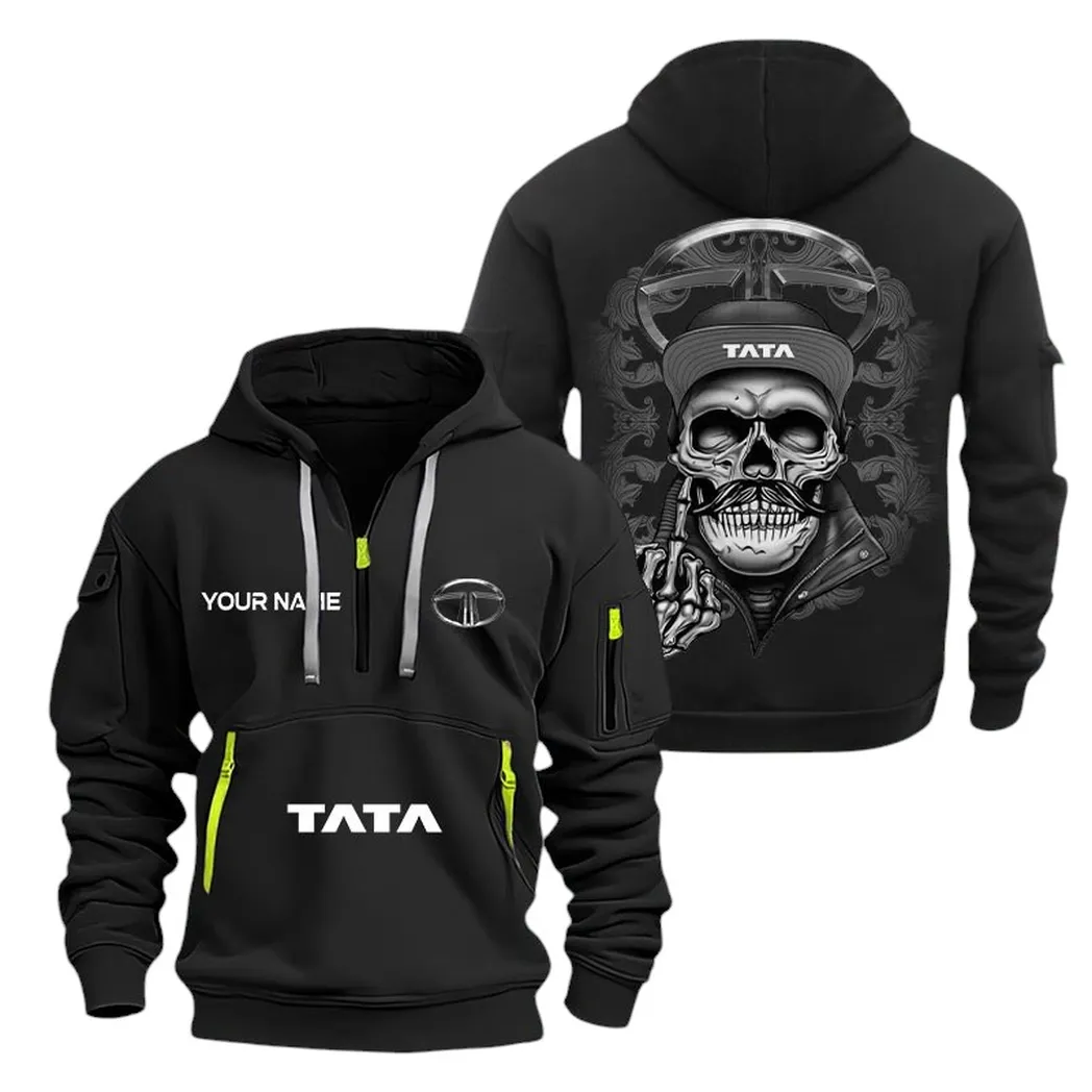 Tata Motors Half Zip Hoodie For Men, Gift For Tata Motors Fan CAR166022625233 - Schwarz