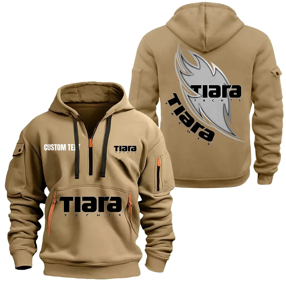 Tiara Yachts Hoodie Reißverschluss CAR1701112187, CAR Kapuzenpullover mit Allover-Druck - Khaki