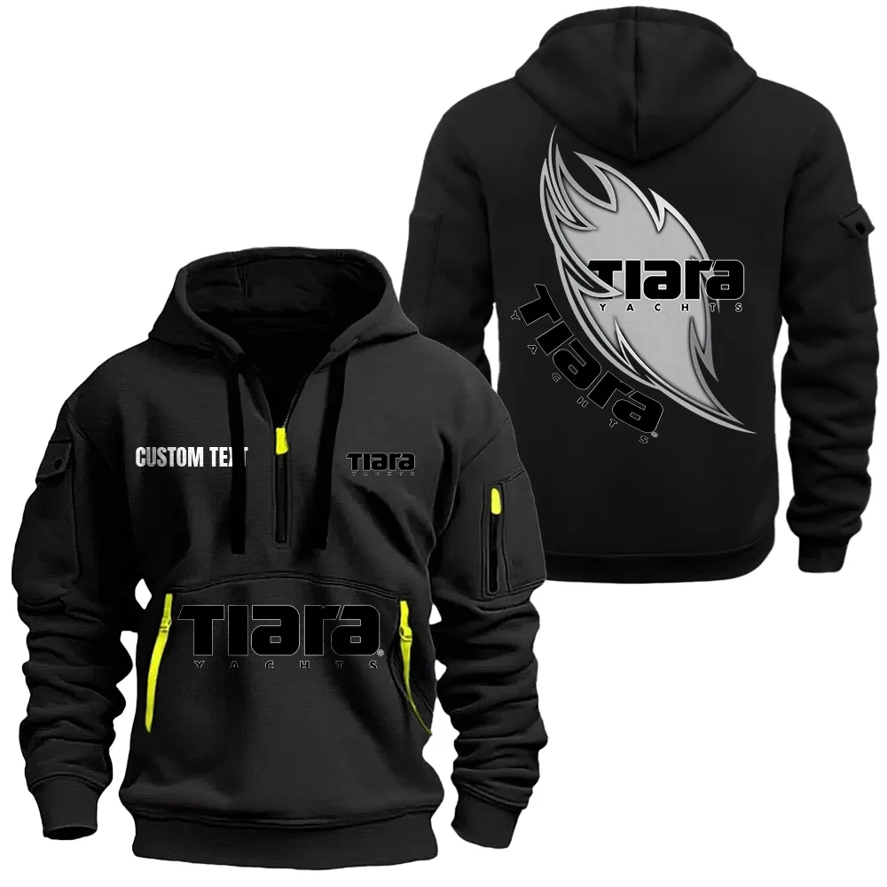 Tiara Yachts Hoodie Reißverschluss CAR1701112187, CAR Kapuzenpullover mit Allover-Druck - Schwarz