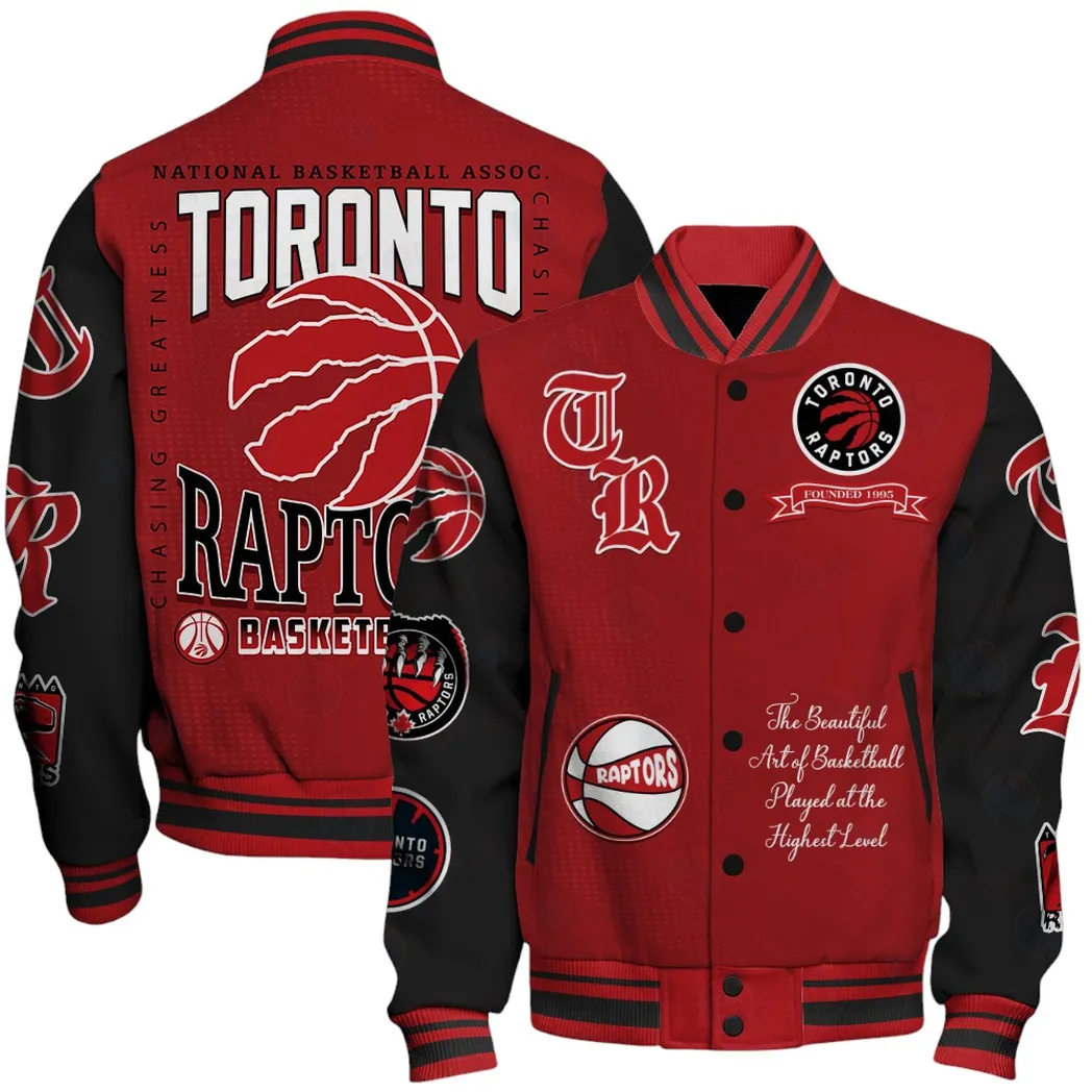 Toronto Raptors Jacke Vintage Baseballjacke, Geschenk für Fan Toronto Raptors NBA74170125074