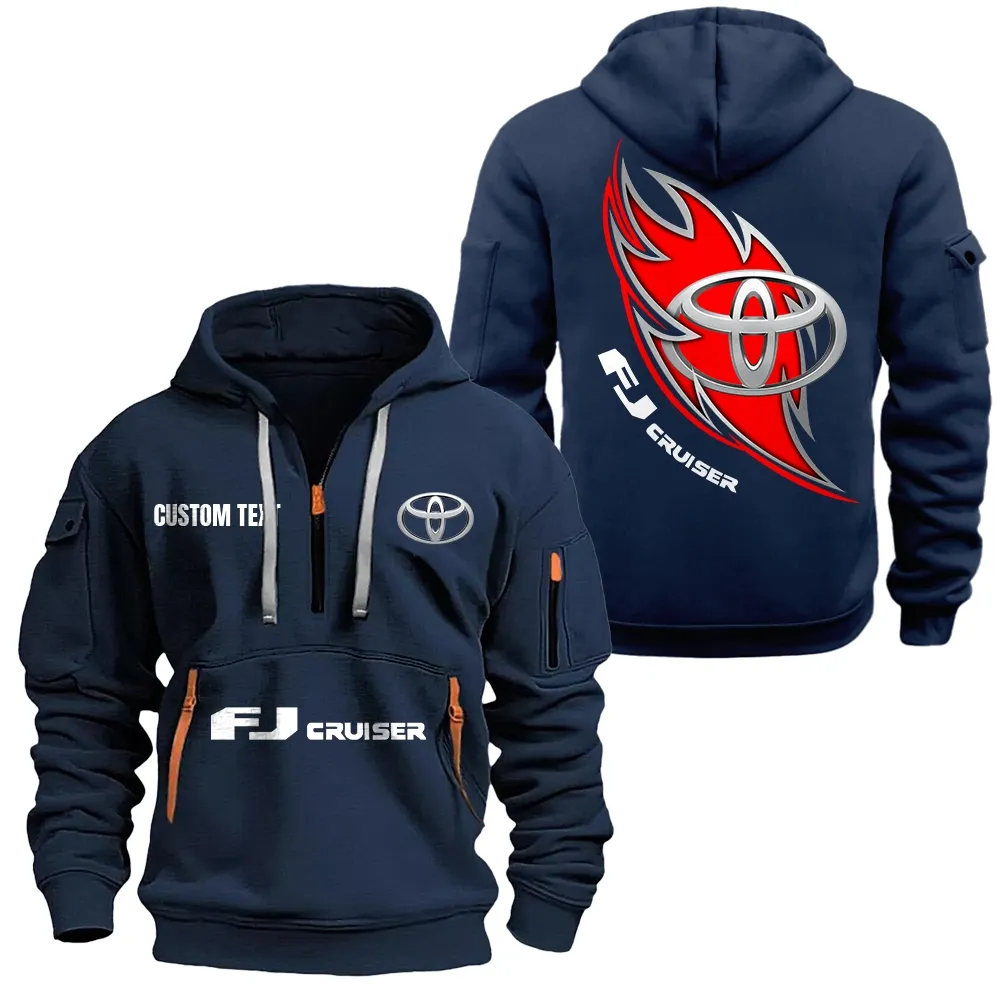 toyota fj cruiser Hoodie Reißverschluss CAR1701112191, CAR Kapuzenpullover mit Allover-Druck - Marineblau
