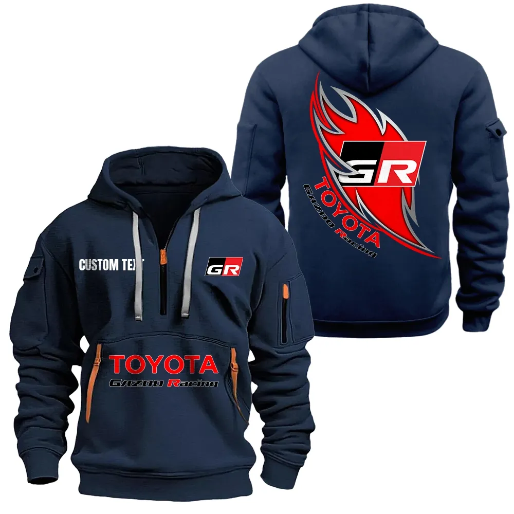 toyota gazoo racing Hoodie Reißverschluss CAR1701112192, CAR Kapuzenpullover mit Allover-Druck - Marineblau