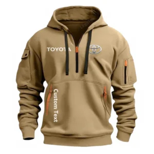 Toyota Half Zip Hoodie For Men, Gift For Him, Husband, Boyfriend - Khaki CAR112021425564-3
