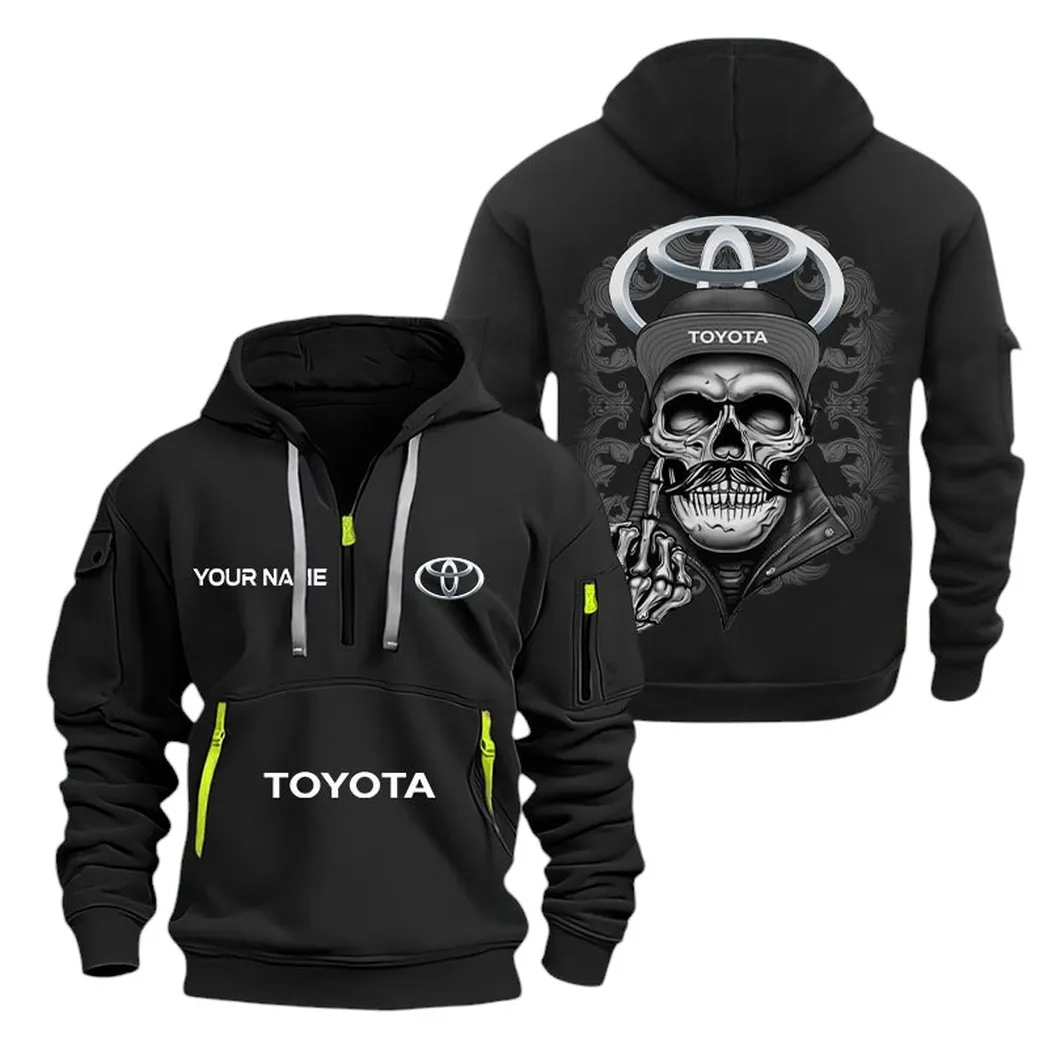 toyota half zip hoodie for men gift for toyota fan car166022625152 schwarz