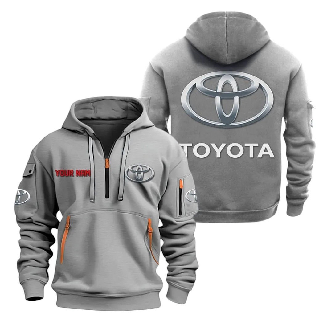 Toyota Half Zip Hoodie For Men, Gift For Toyota Lovers CAR20022125699 - Grau