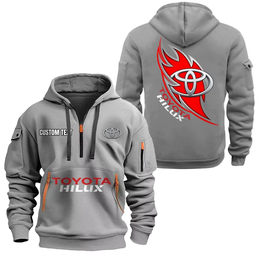 Toyota Hilux Hoodie Reißverschluss CAR1701112193, CAR Kapuzenpullover mit Allover-Druck - Grau