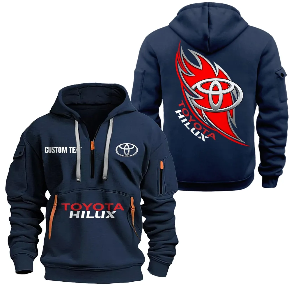 Toyota Hilux Hoodie Reißverschluss CAR1701112193, CAR Kapuzenpullover mit Allover-Druck - Marineblau
