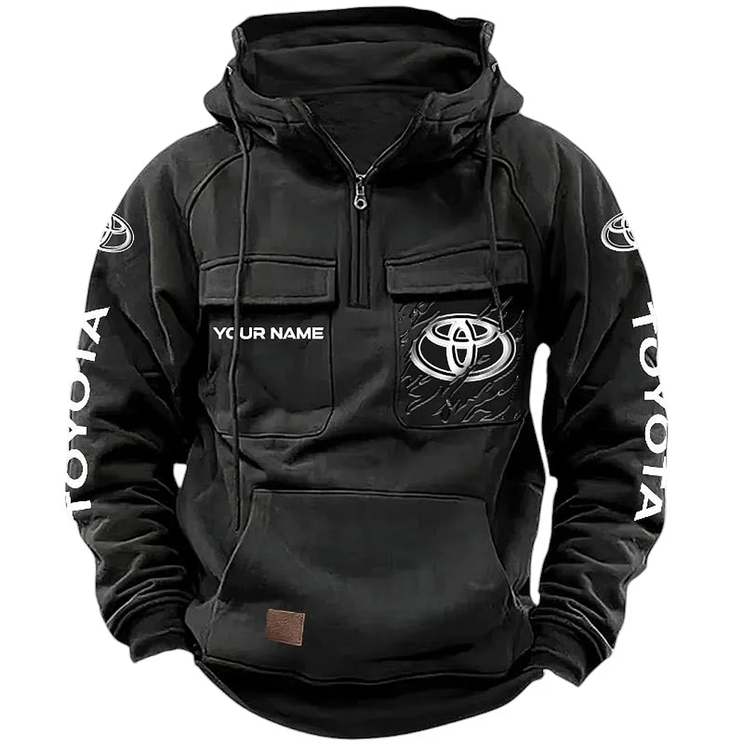 Toyota Hoodie Reißverschluss Taktischer, All-Over-Print-Hoodie Toyota CAR164022425158 - Schwarz