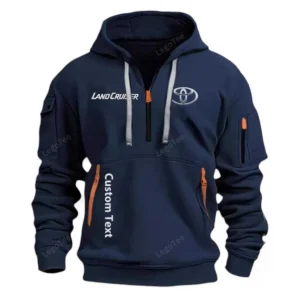 Toyota Land Cruiser Half Zip Hoodie For Men, Gift For Him, Husband, Boyfriend - Marineblau CAR112021425563-4