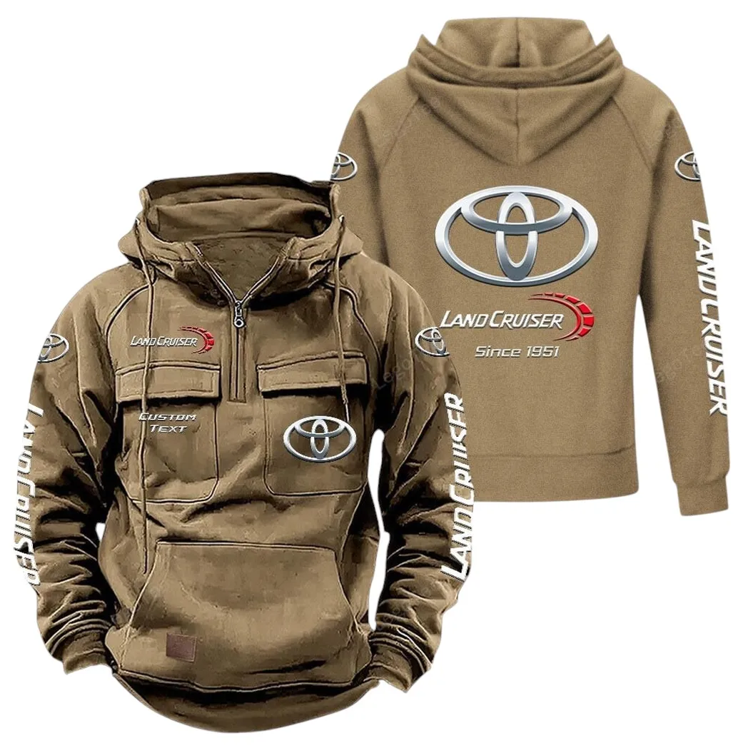 Toyota Land Cruiser Hoodie Reißverschluss Taktischer, All-Over-Print-Hoodie Toyota Land Cruiser - Khaki CAR96021425691-4