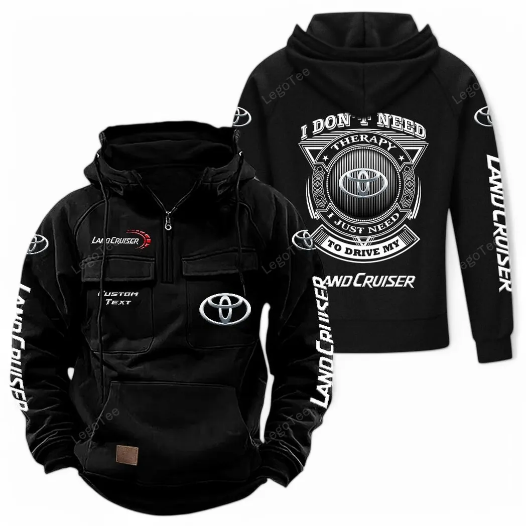 Toyota Land Cruiser Tactical Quarter Zip Hoodie CAR106021525019 - Schwarz