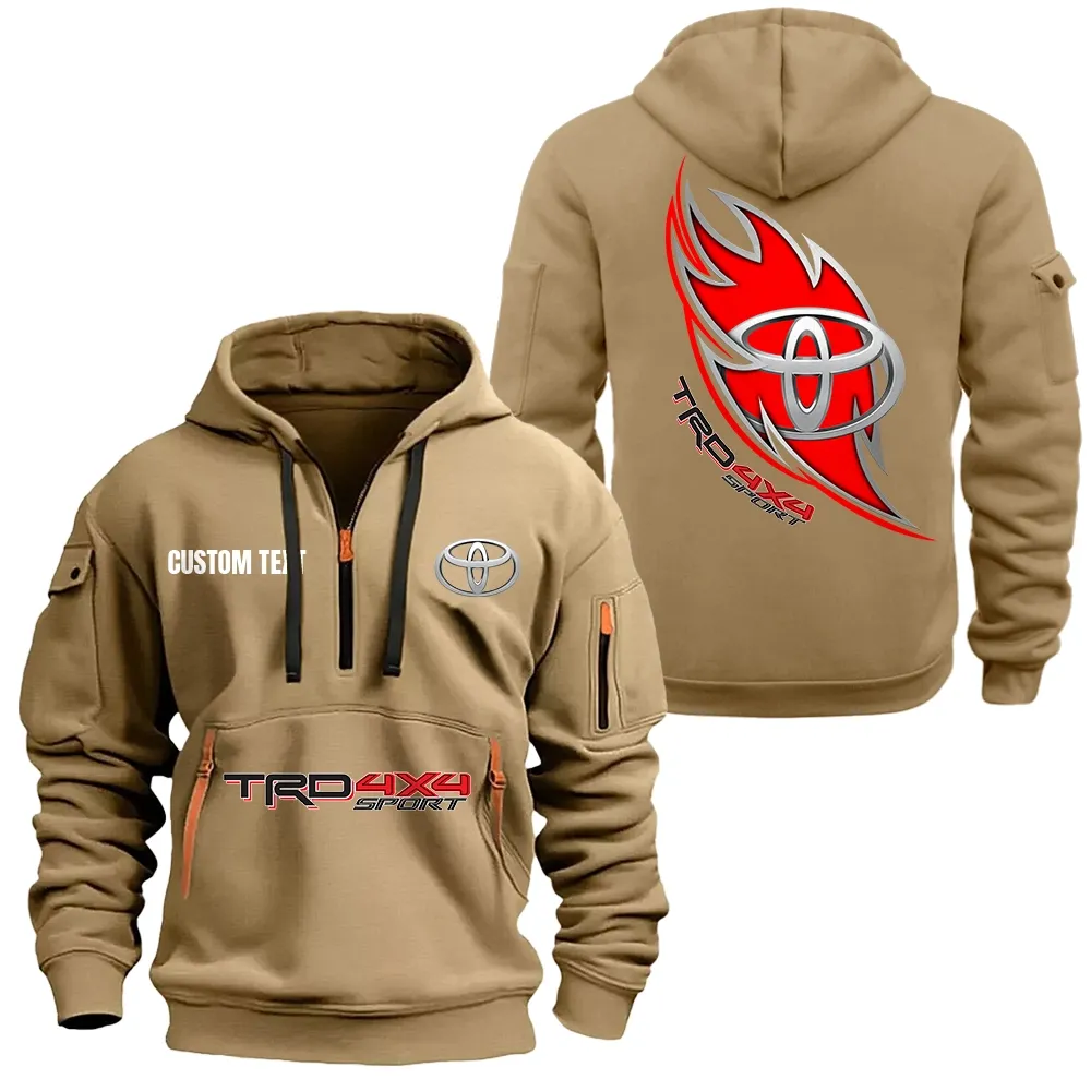 Toyota trd Hoodie Reißverschluss CAR1701112201, CAR Kapuzenpullover mit Allover-Druck - Khaki