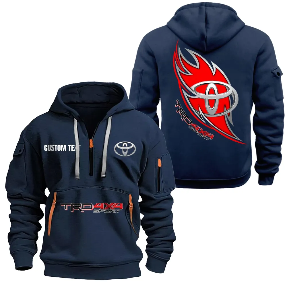 Toyota trd Hoodie Reißverschluss CAR1701112201, CAR Kapuzenpullover mit Allover-Druck - Marineblau
