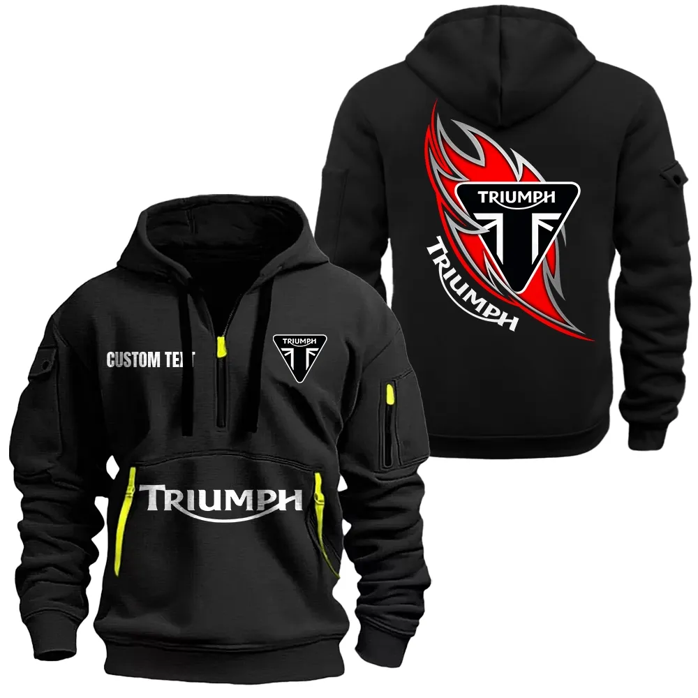 triumph motorcycles hoodie reiverschluss car1701112203 car kapuzenpullover mit allover druck schwarz