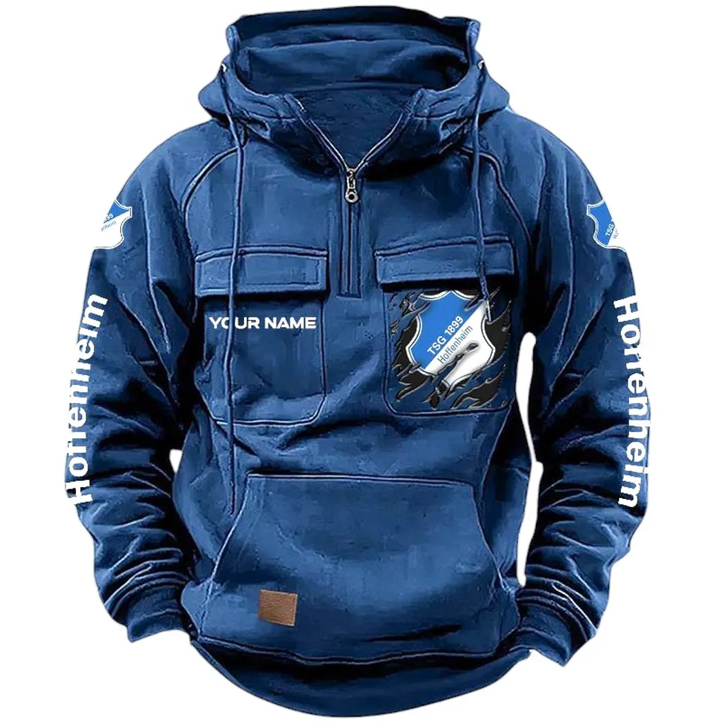 TSG Hoffenheim Hoodie Taktischer, All-Over-Print-Taktik-Hoodie mit Viertelreißverschluss - Dunkelblau SPO1616016-3